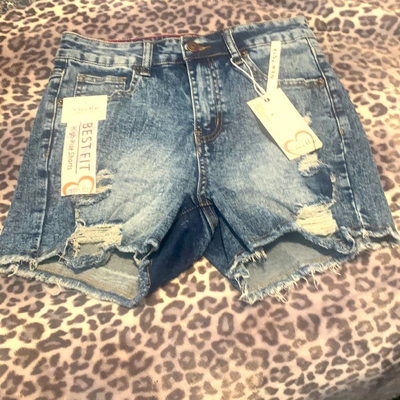 Vince Blue Pants - Vince Blue New York high-rise distressed shorts
